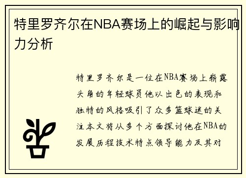 特里罗齐尔在NBA赛场上的崛起与影响力分析